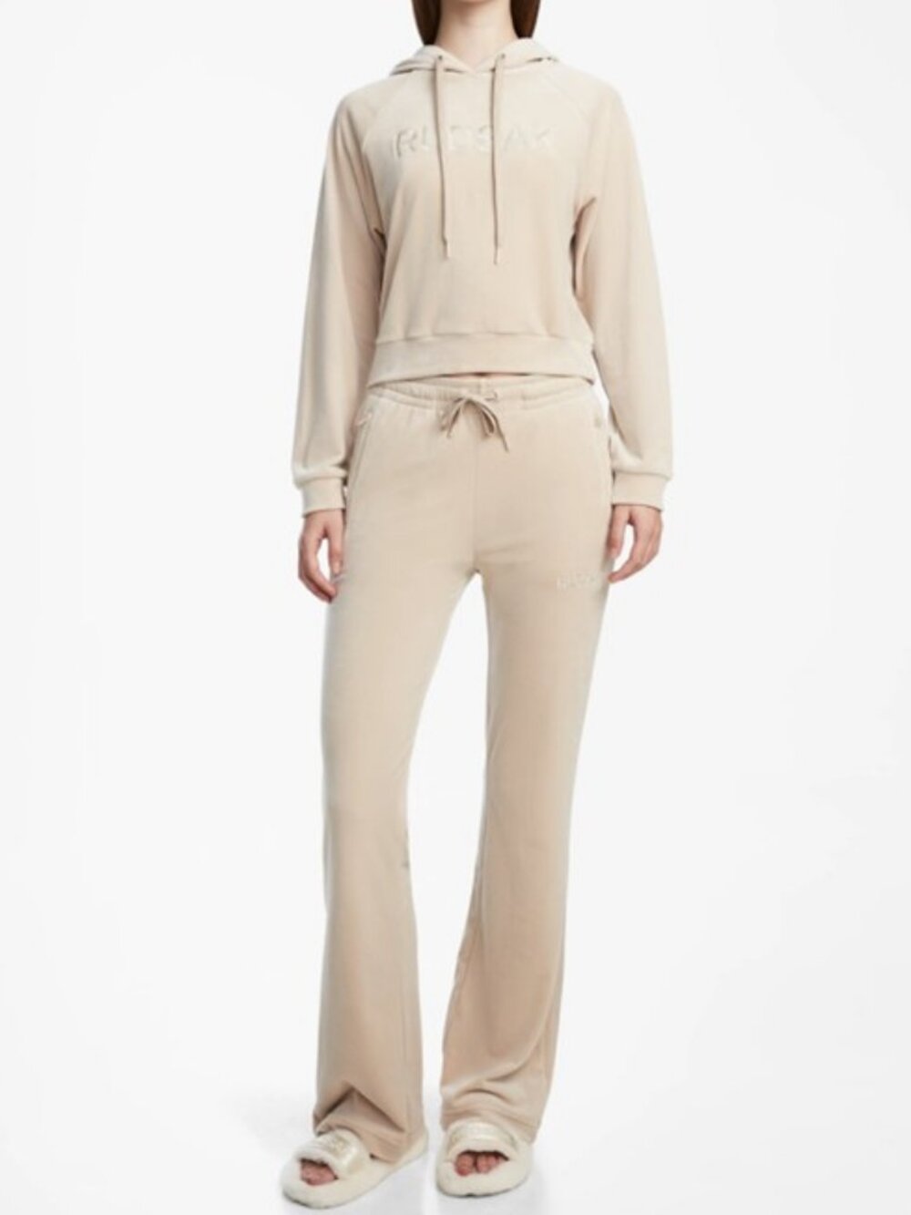 Rudsak Valeria velour hoodie cream women's size XL - Picture 3 of 7